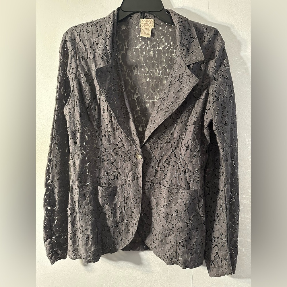 Elegant Gray Lace Women's Jacket